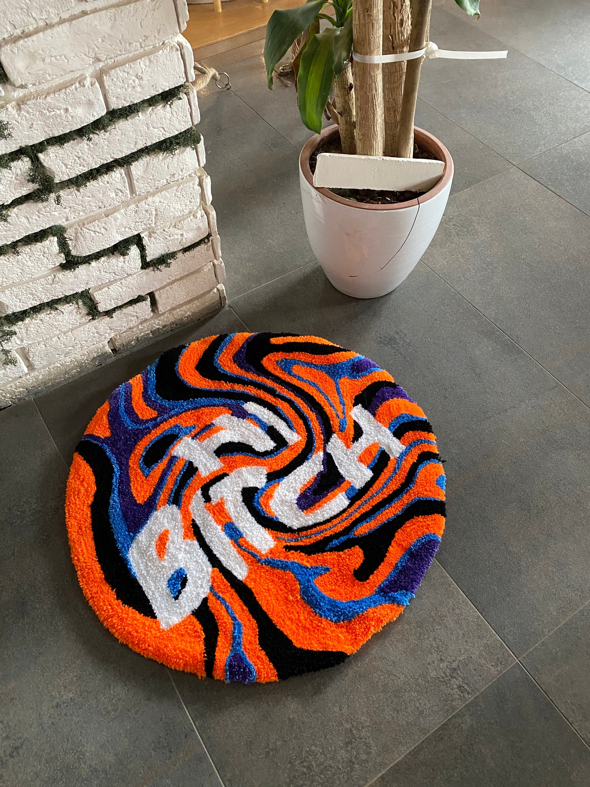 OrnnWorks "Hi B1tch" Handmade Fluffy Tufted Rug