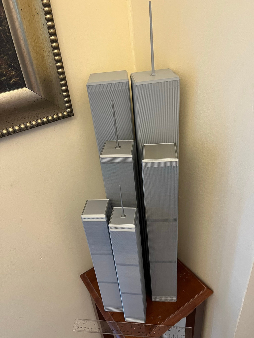 StarsoftheCity Twin Towers Model- 3D Printed Statue 17.75in Gray