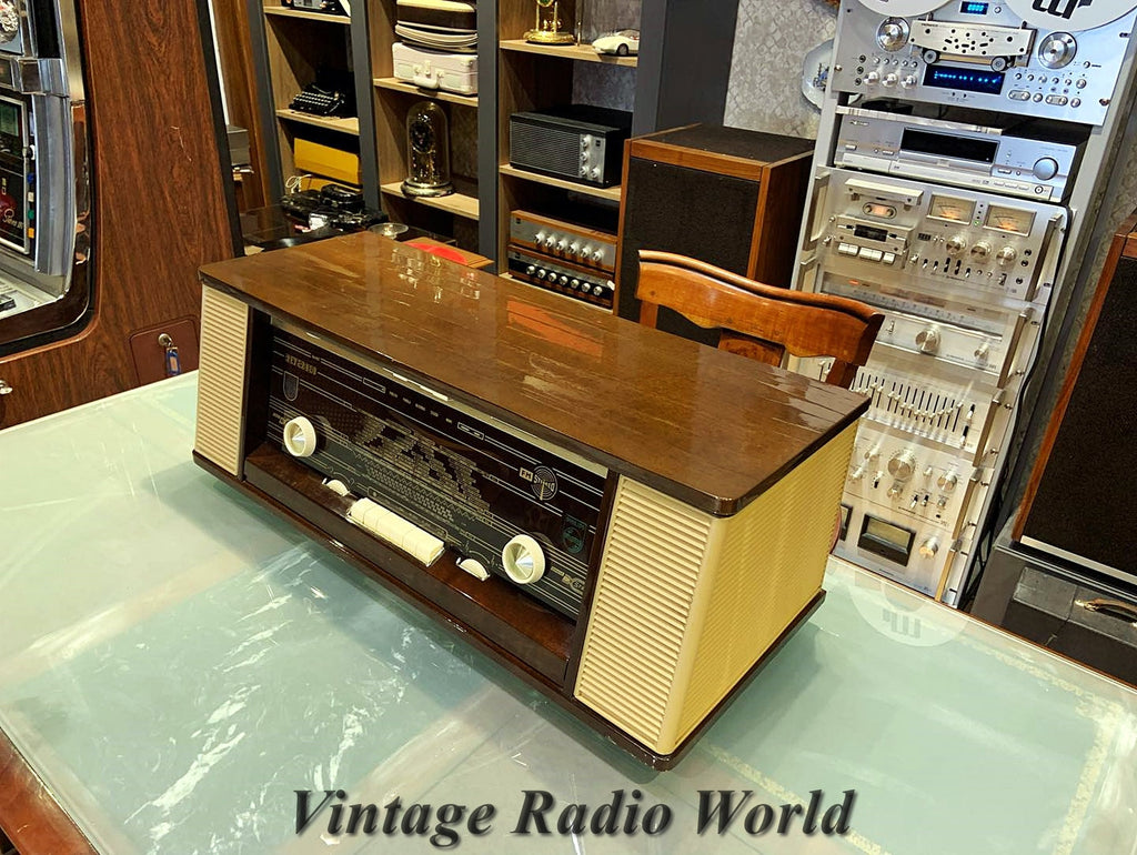 Philips Reverbeo Vintage Radio Fully Restored 1960s Brown Wood