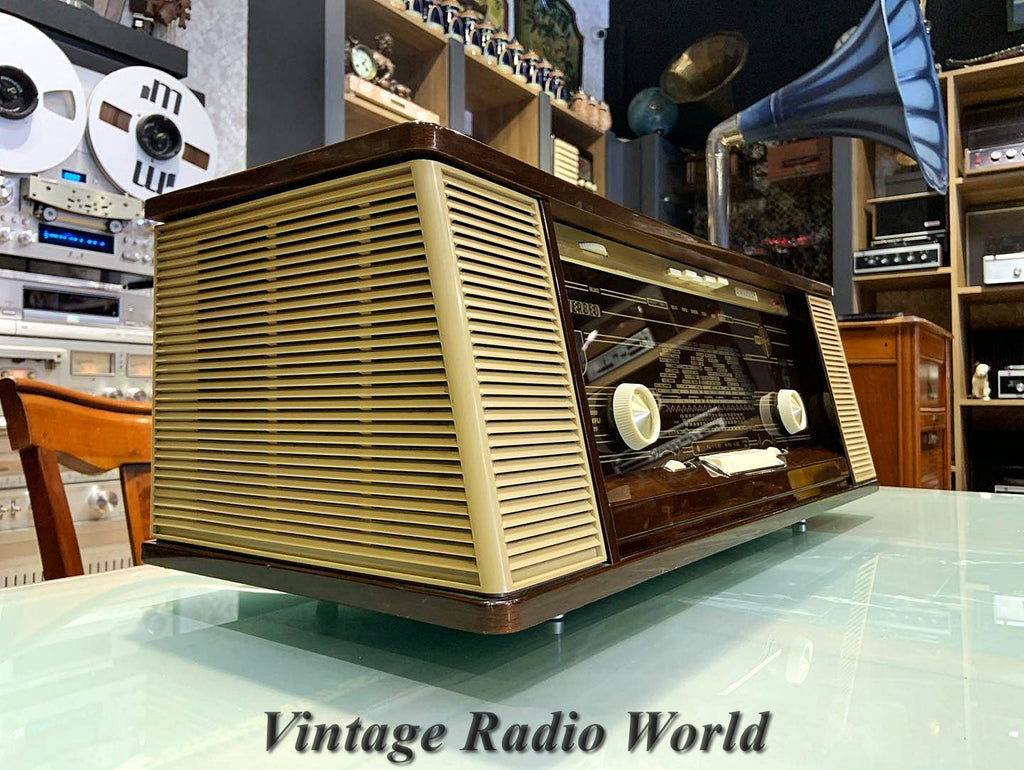 Philips Reverbeo Vintage Radio Fully Restored 1960s Brown Wood