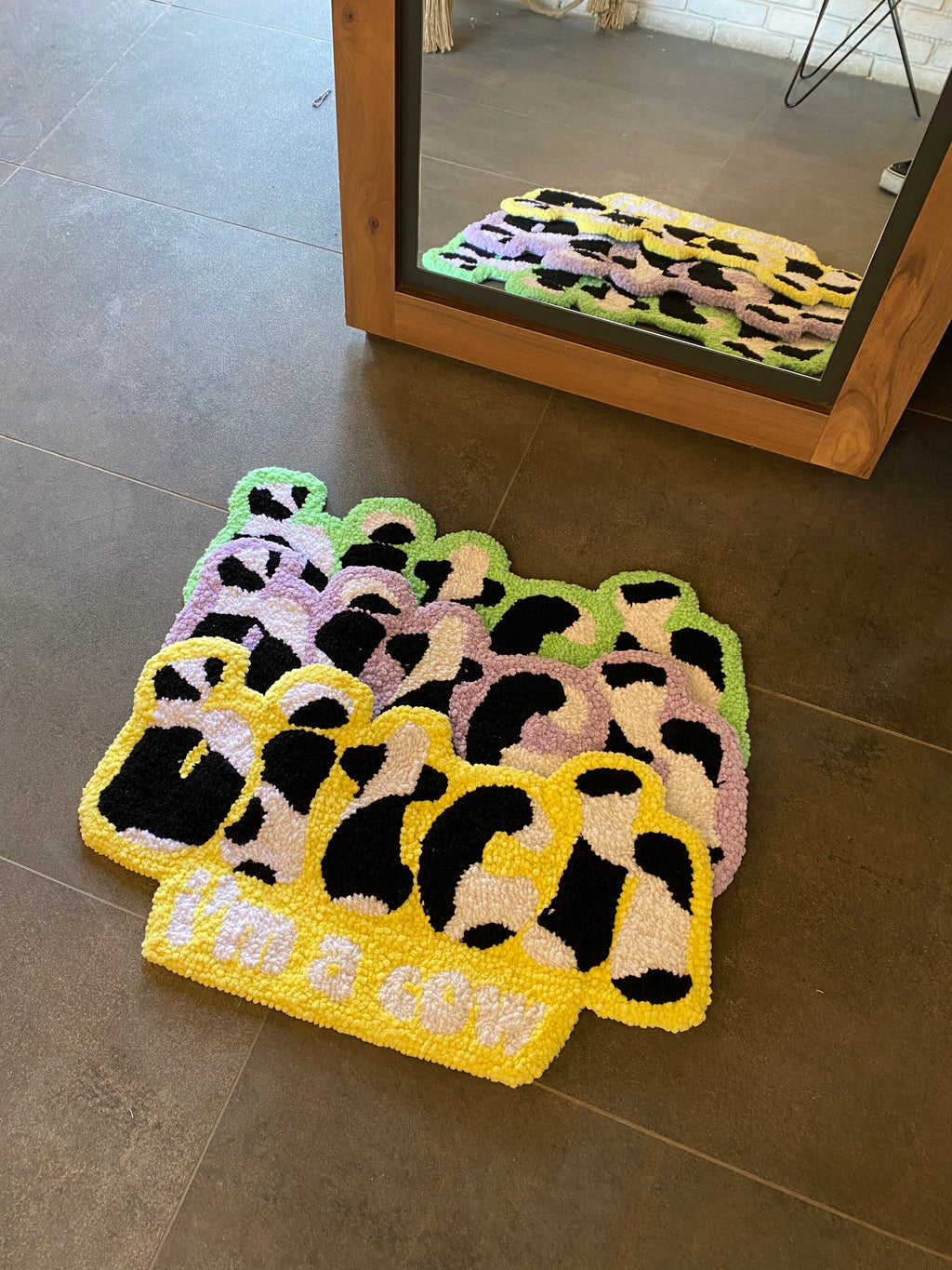 OrnnWorks I'm a Cow Tufted Rug Handmade Home Decor