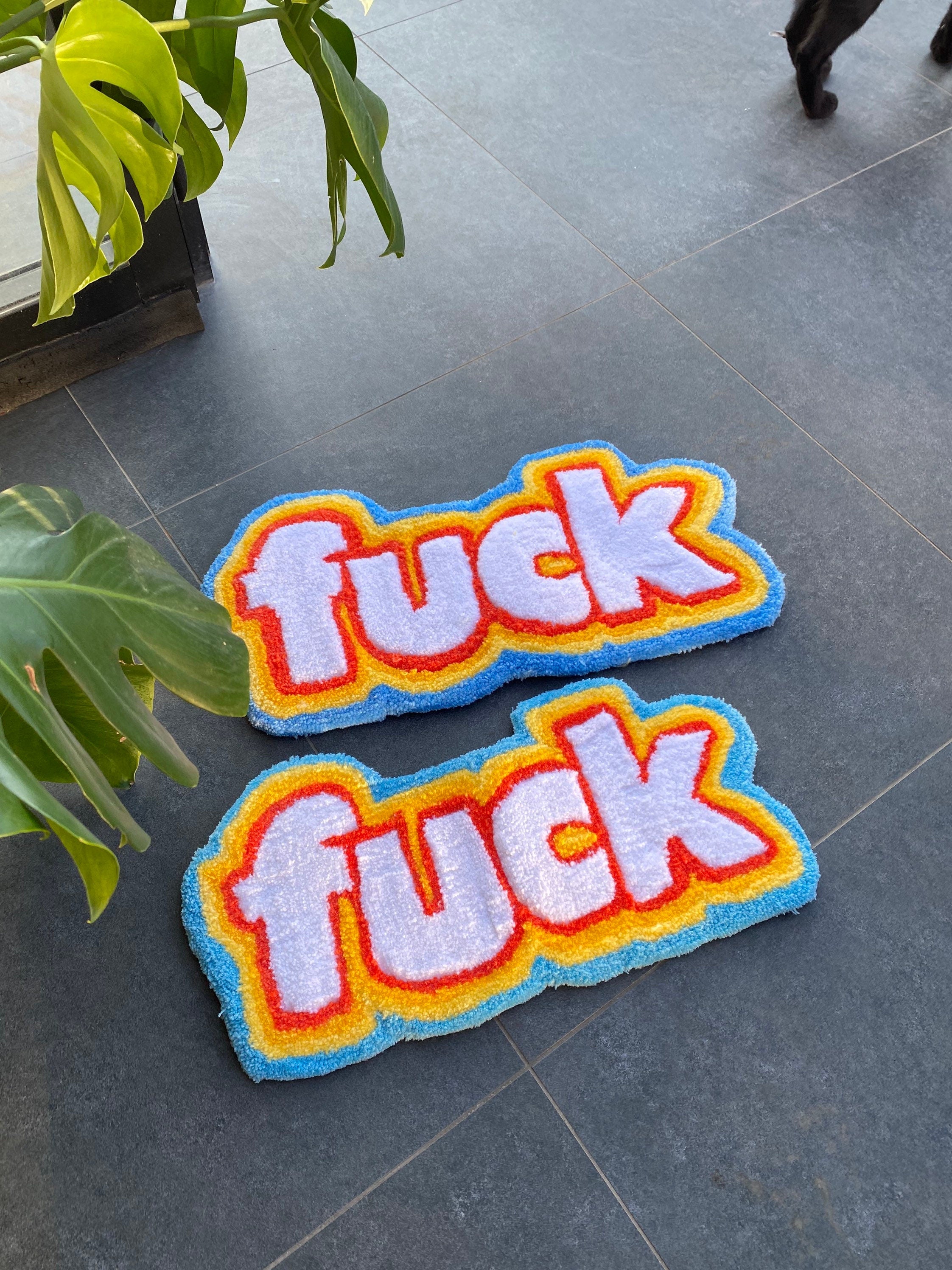 OrnnWorks Rainbow F*ck Fluffy Tufted Rug