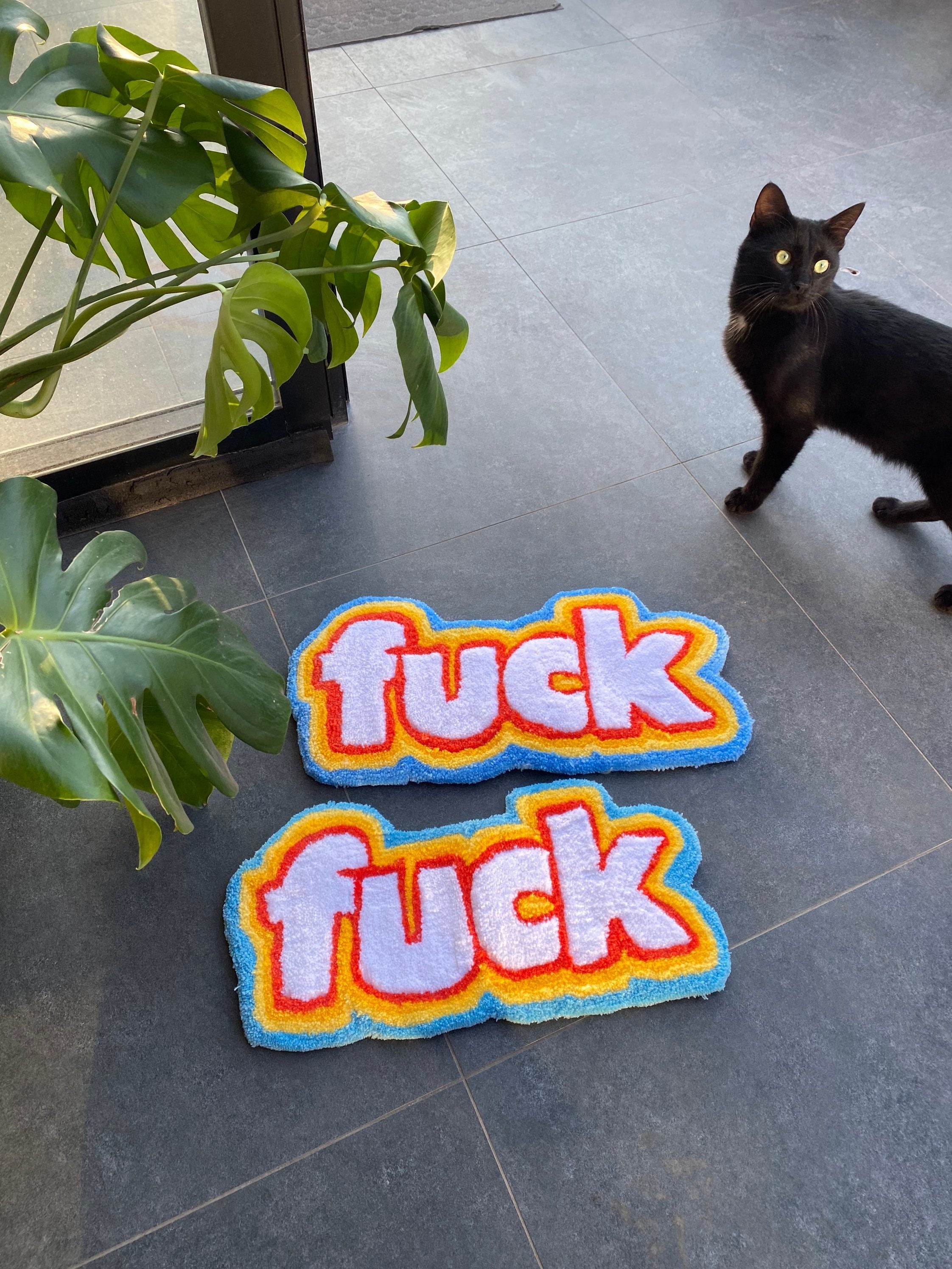 OrnnWorks Rainbow F*ck Fluffy Tufted Rug Customized Design