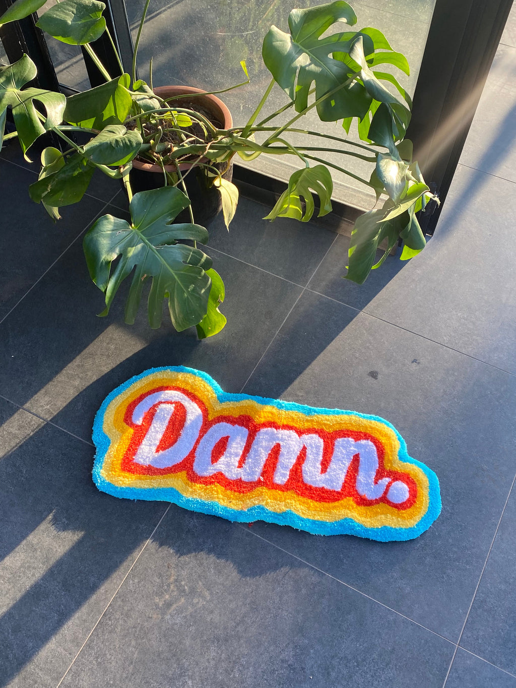 OrnnWorks Damn Rainbow Fluffy Tufted Rug Handmade Acrylic Cotton