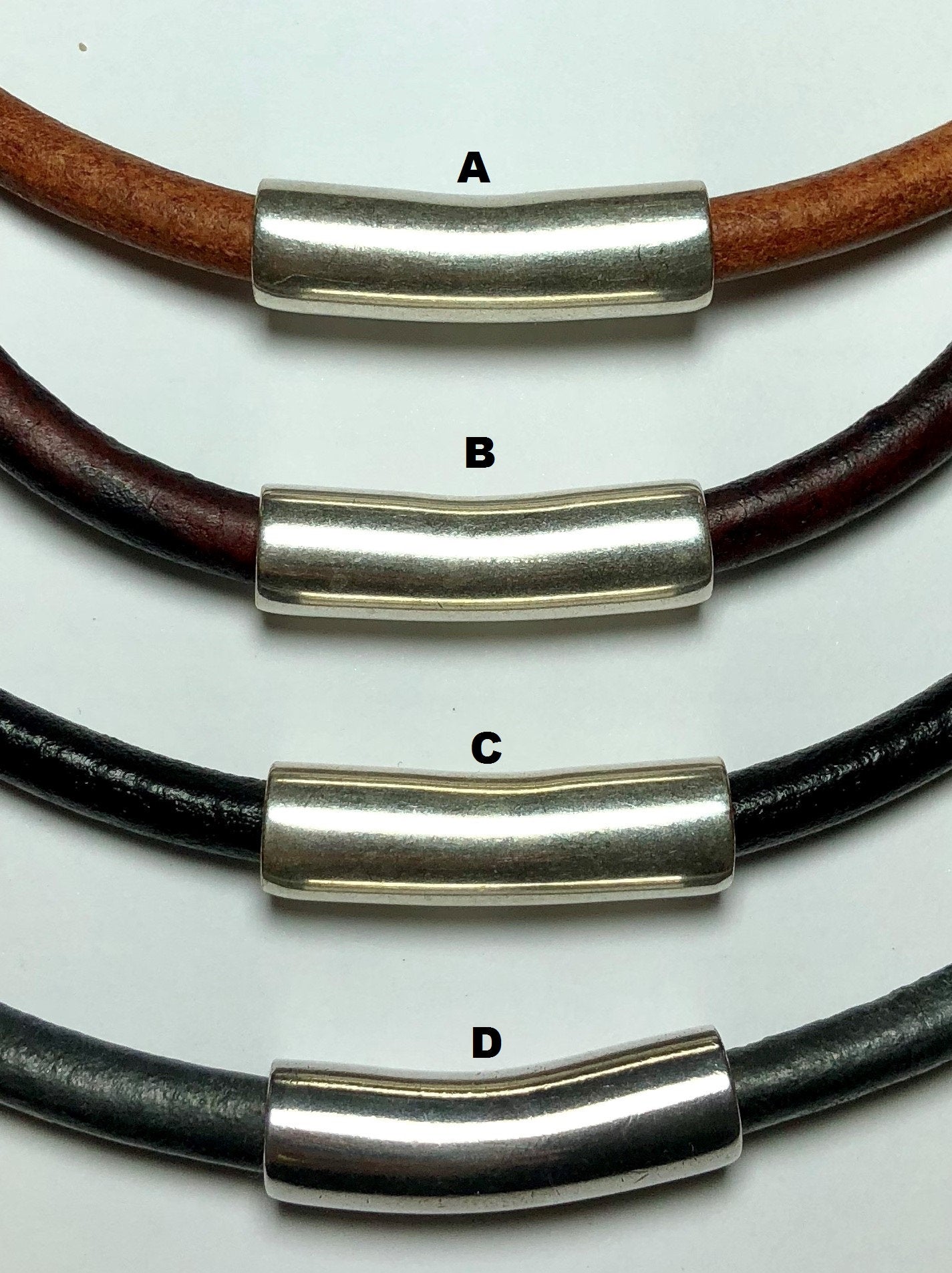 MossberryandStone Leather Double Wrap Bracelet with Silver Clasp