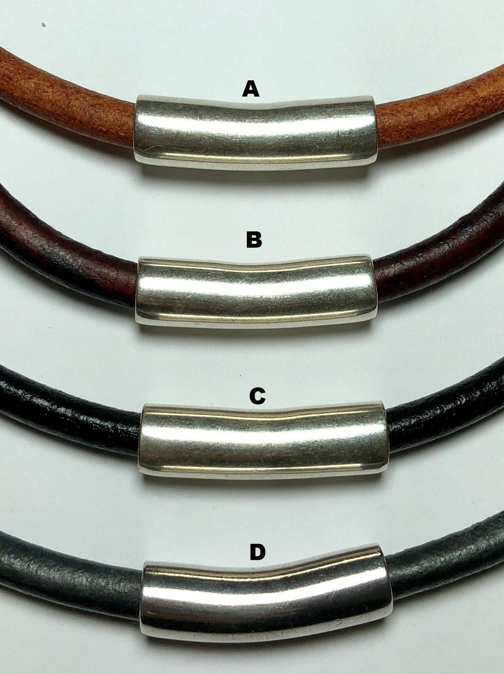 MossberryandStone Leather Double Wrap Bracelet Chunky Silver Clasp