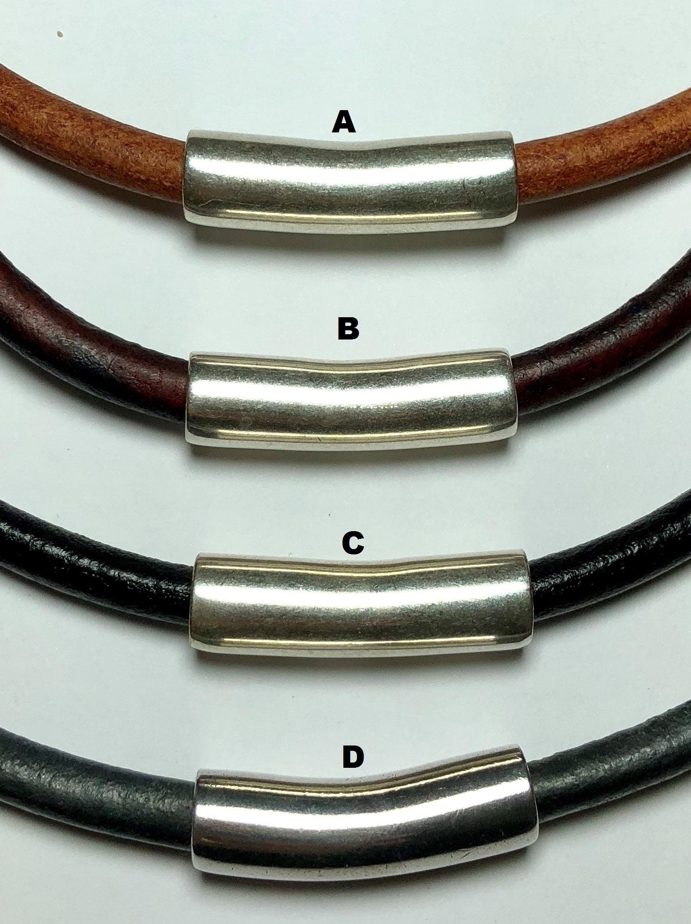MossberryandStone Leather Double Wrap Bracelet Chunky Silver Clasp