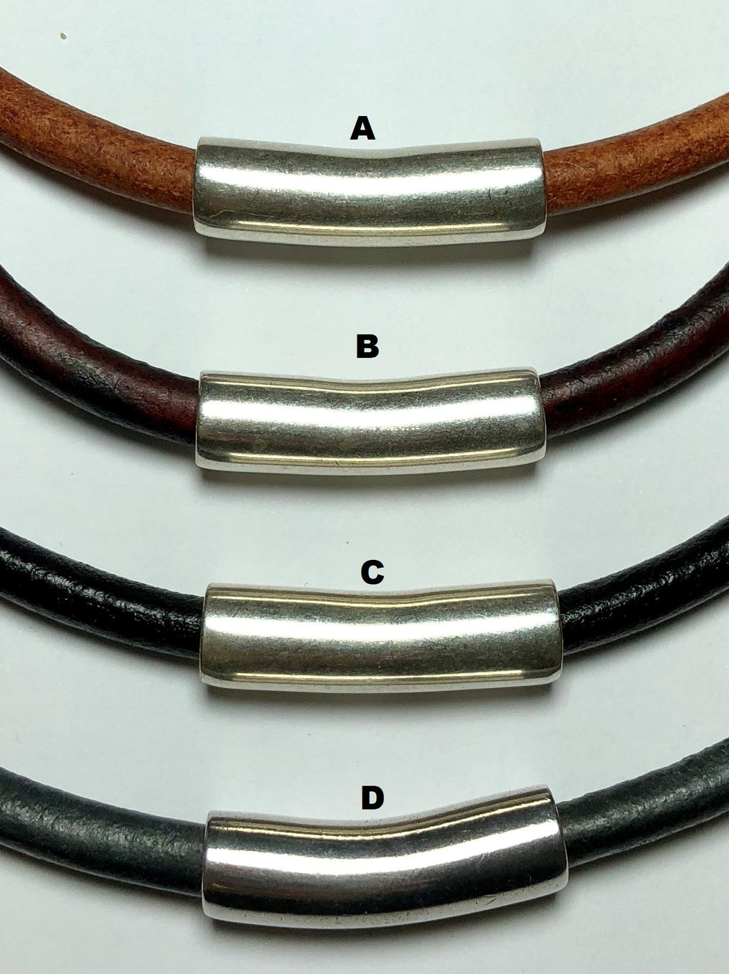 MossberryandStone Leather Double Wrap Bracelet 5mm Chunky Silver Clasp