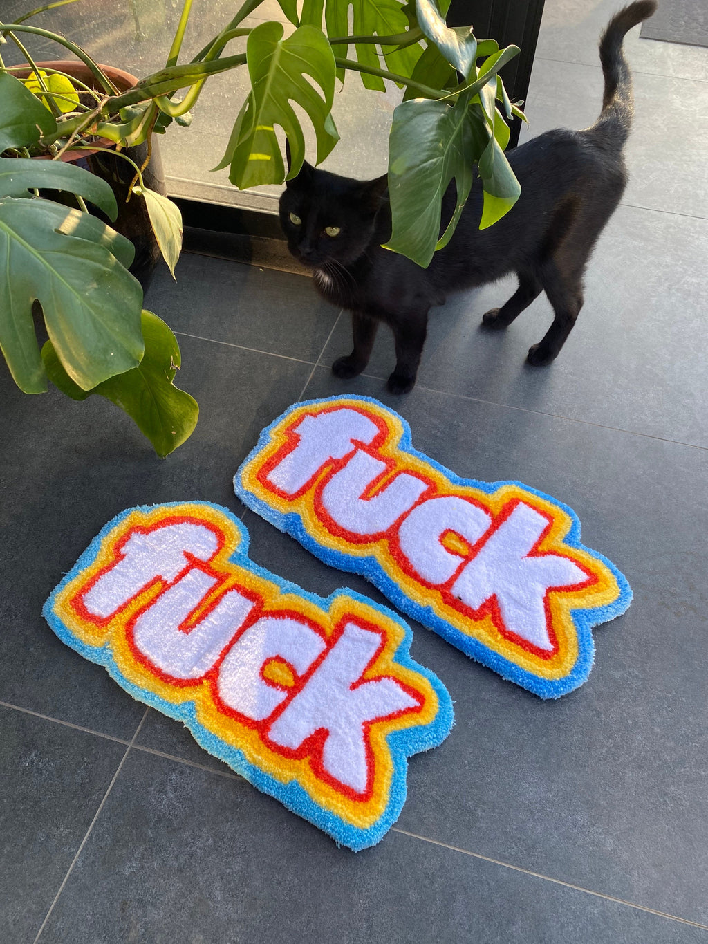OrnnWorks Rainbow F*ck Fluffy Tufted Rug