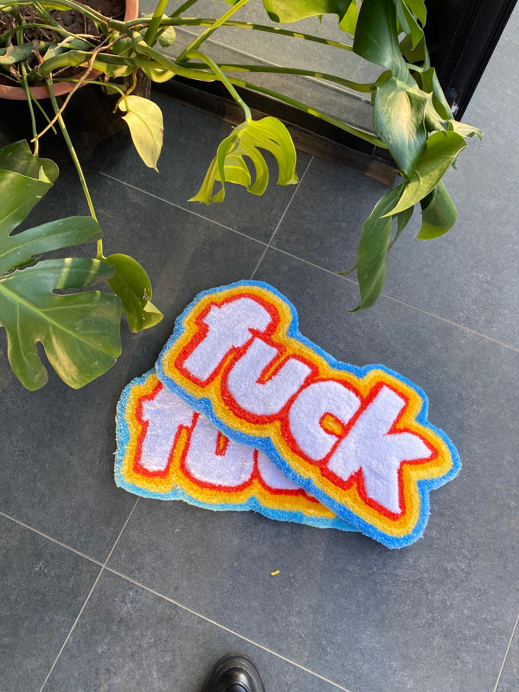 OrnnWorks Rainbow F*ck Fluffy Tufted Rug