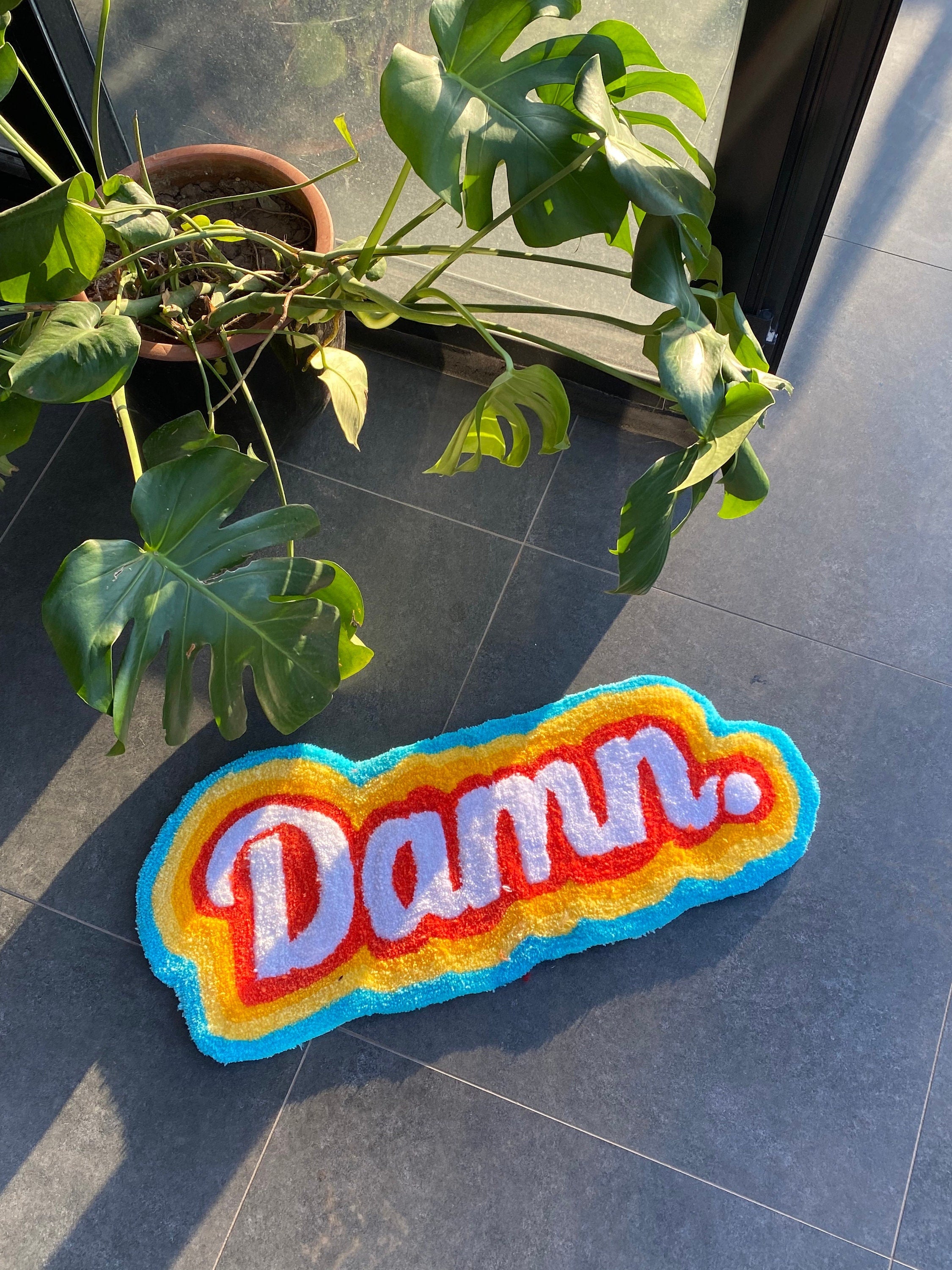 OrnnWorks Damn Rainbow Fluffy Tufted Rug Handmade Acrylic Cotton