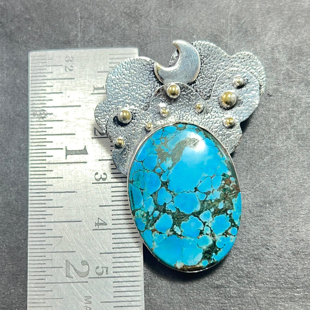 EkkJewels Handmade Turquoise Pendant Necklace 925 Sterling Silver Gemstone