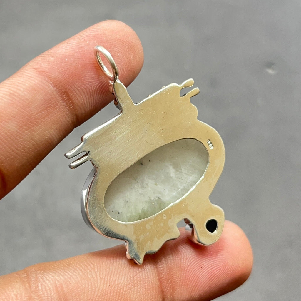 Handmade Moonstone Pendant: 925 Sterling Silver Necklace