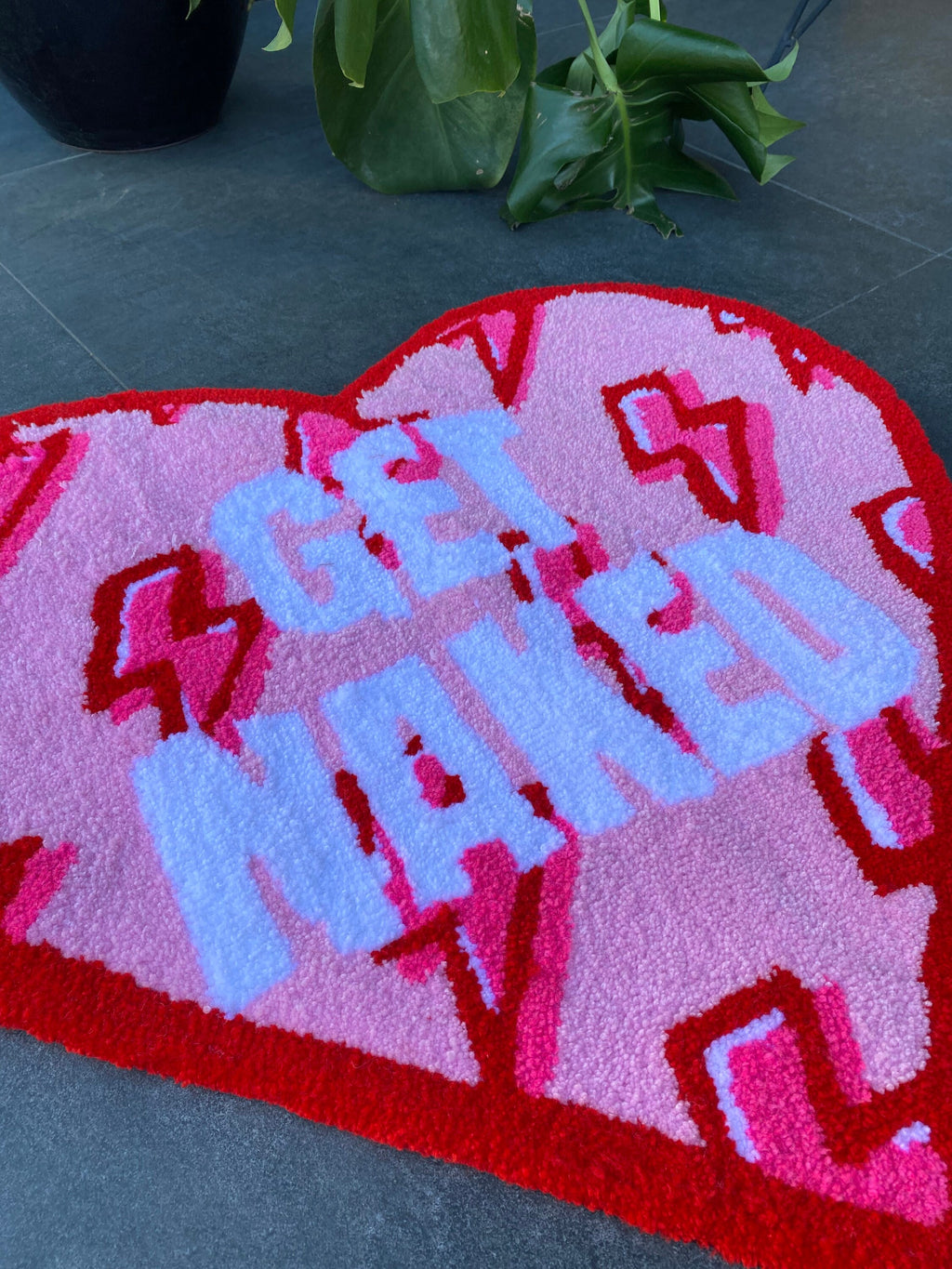 OrnnWorks Y2K Get Naked Fluffy Tufted Rug Lightning
