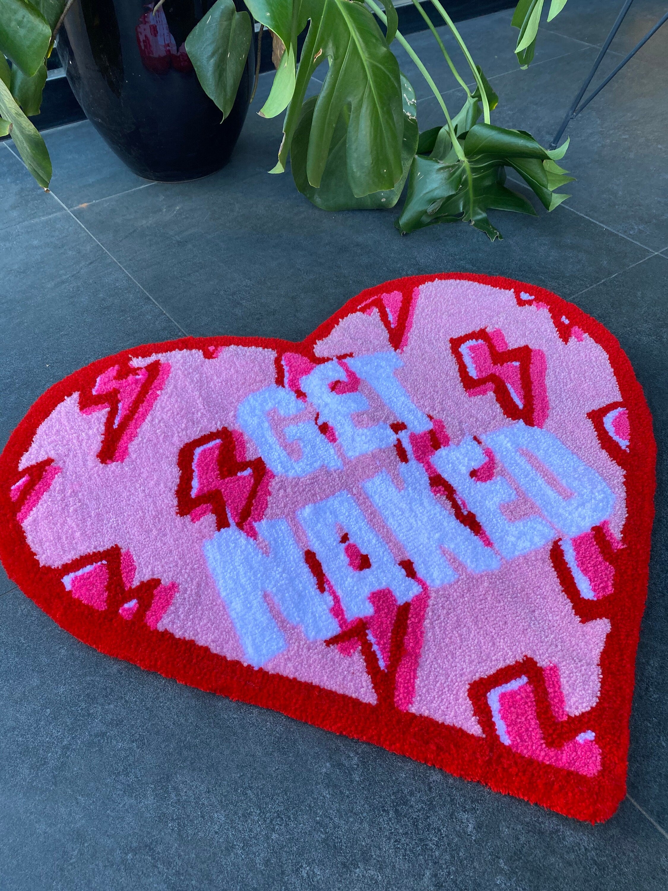 OrnnWorks Y2K Get Naked Fluffy Tufted Rug Lightning