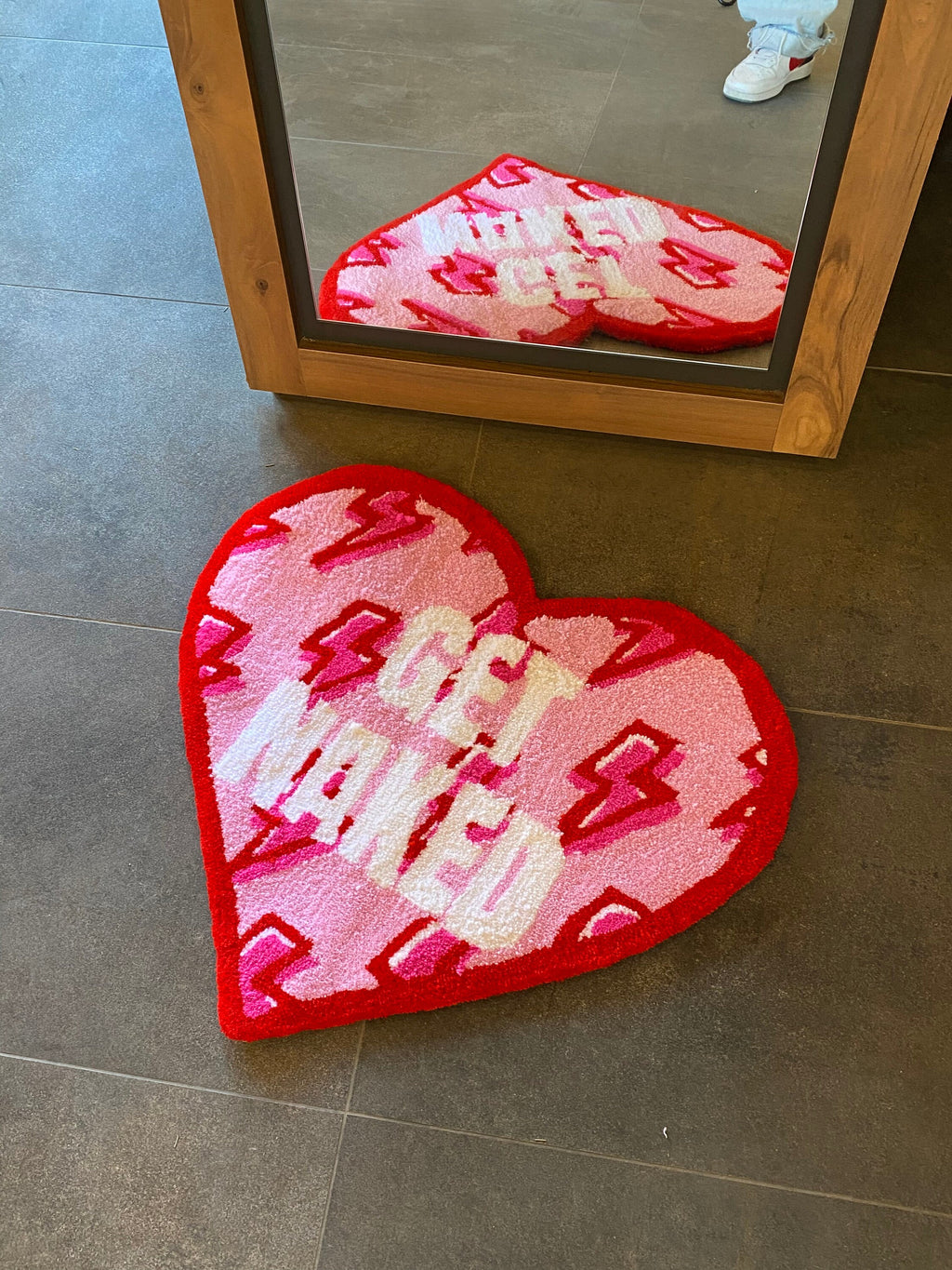 OrnnWorks Y2K Get Naked Fluffy Tufted Rug Lightning