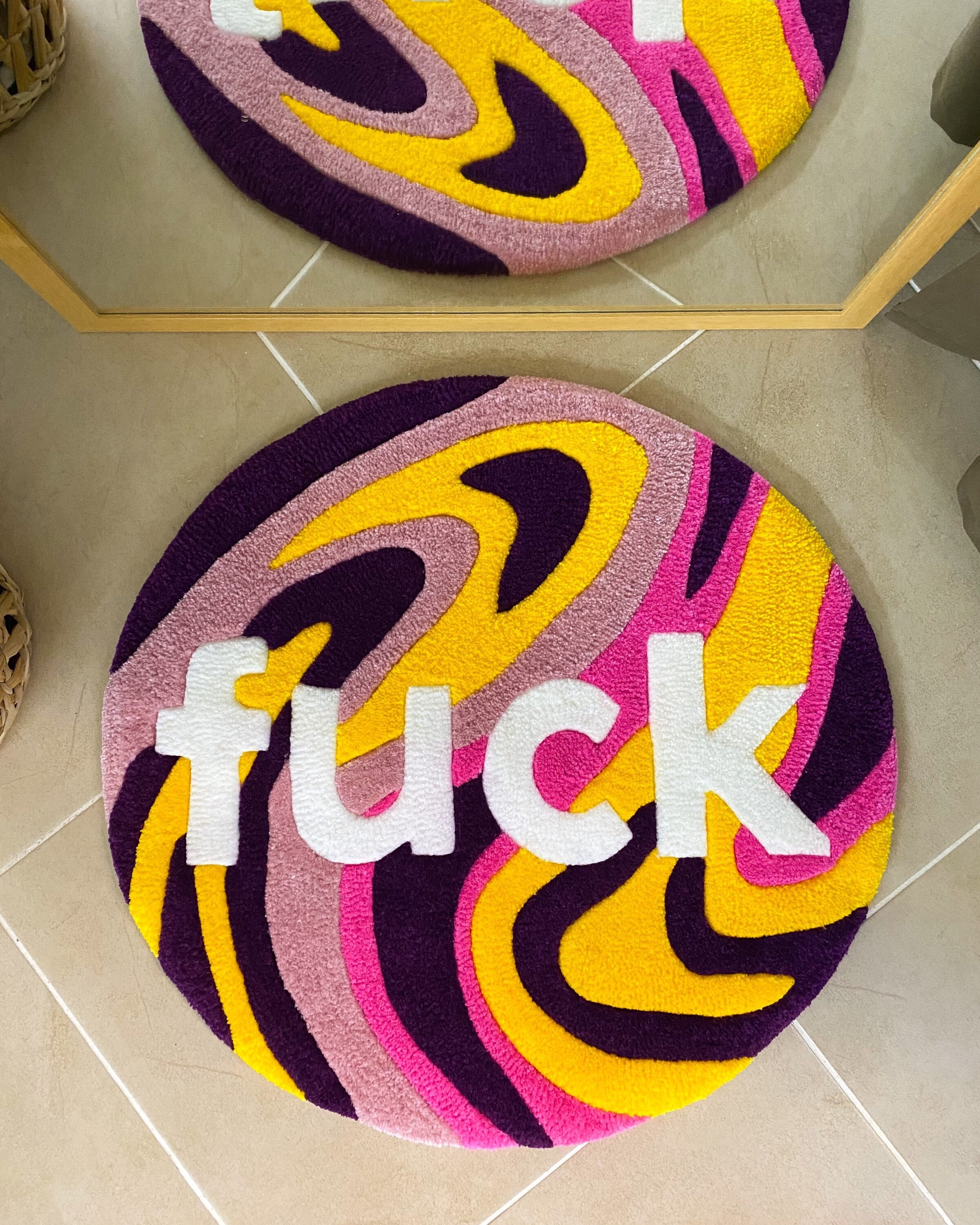 LargoModern Fuck Colorful Handmade Tufted Rug Soft Fluffy