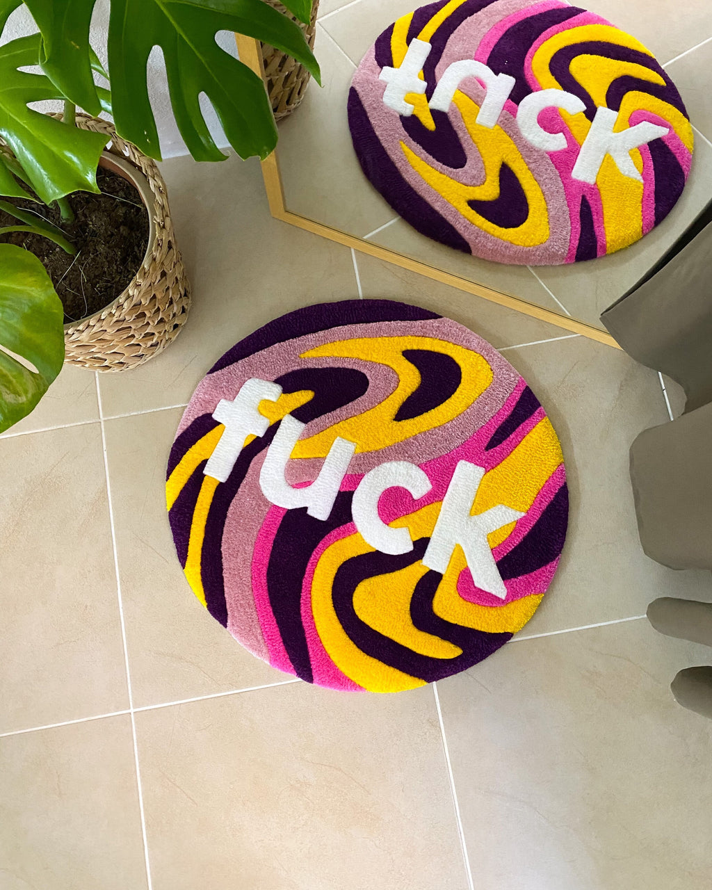LargoModern Fuck Colorful Handmade Tufted Rug Soft Fluffy