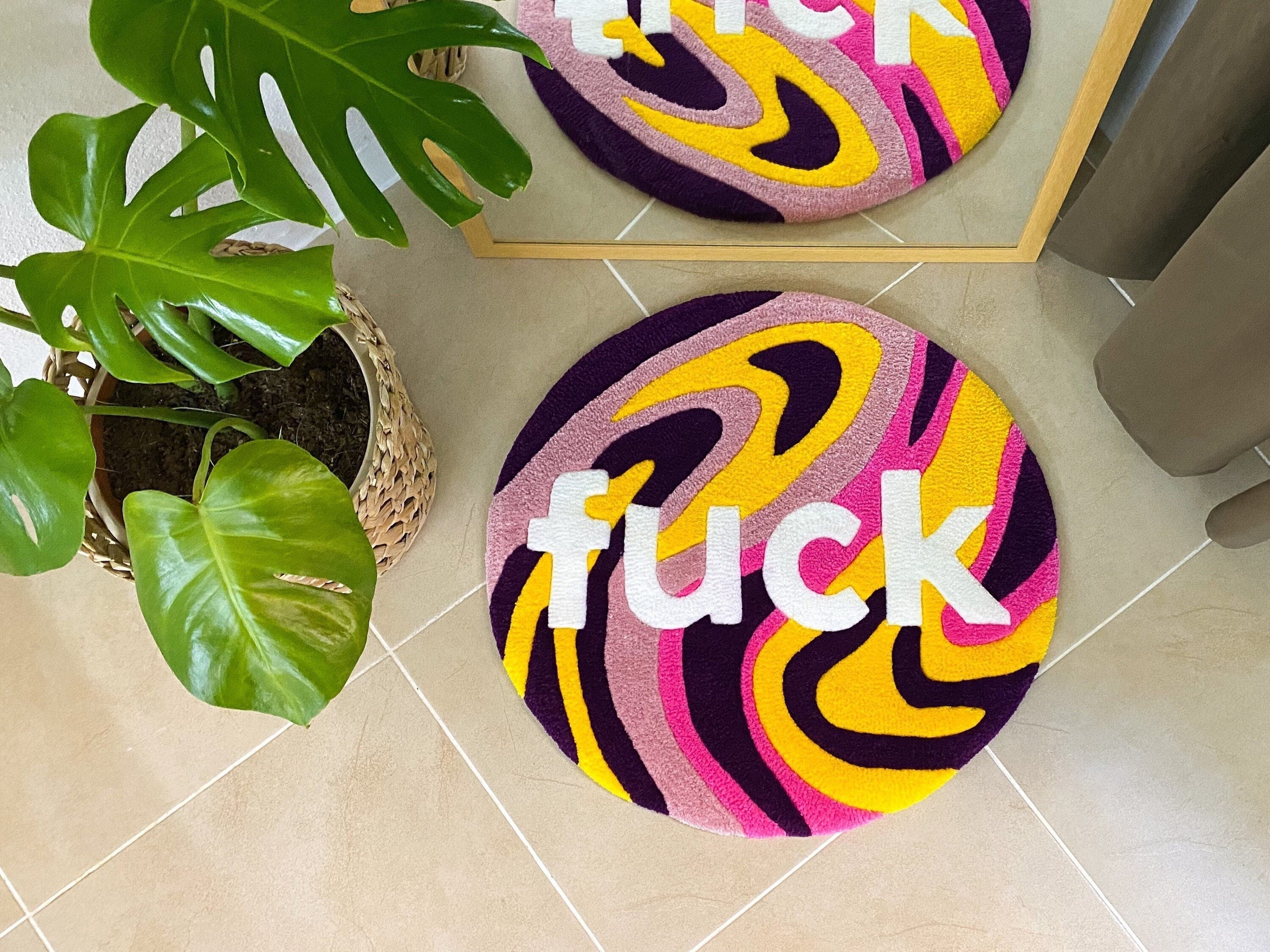 LargoModern Fuck Colorful Handmade Tufted Rug Soft Fluffy