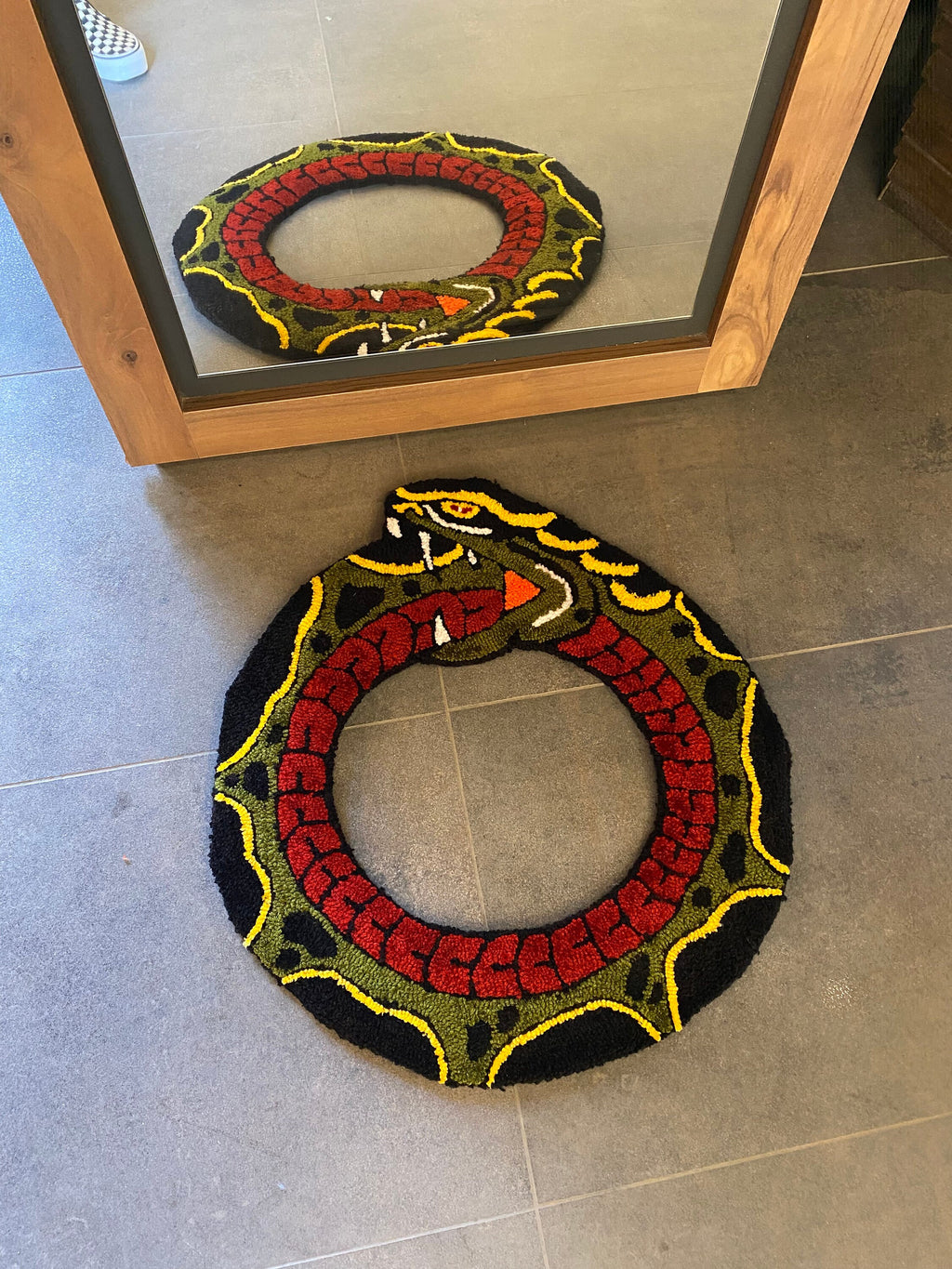 OrnnWorks Ouroboros Handmade Snake Tufted Rug 60x60cm Acrylic