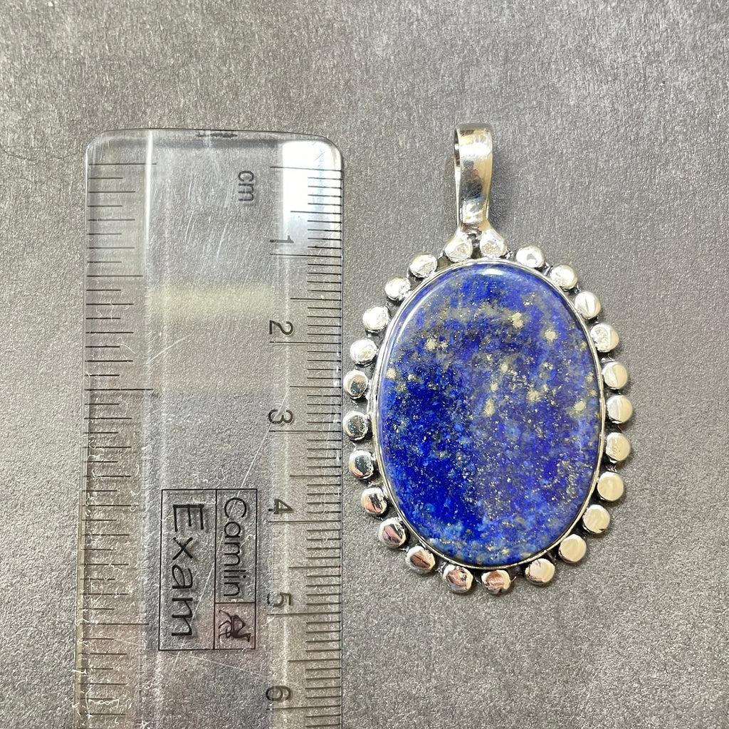 EkkJewels Handmade Lapis Lazuli Pendant 925 Sterling Silver Gemstone Necklace