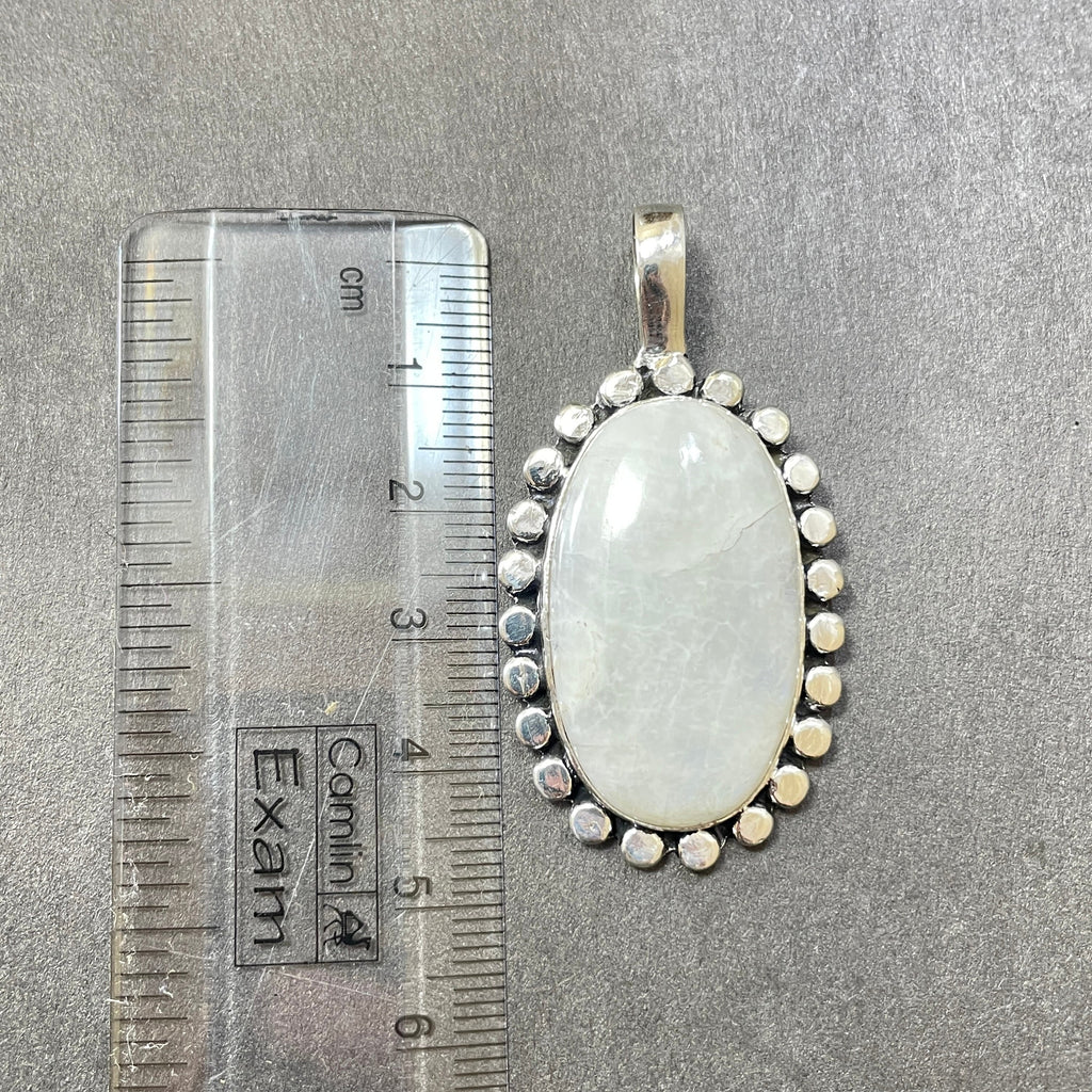 Handmade Moonstone Pendant Necklace: 925 Sterling Silver Gemstone