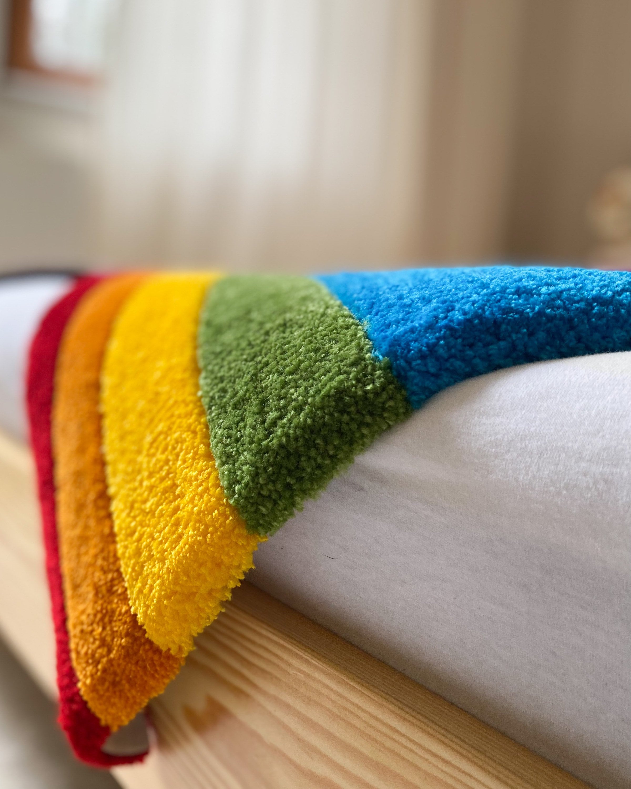 Rainbow UFO Hand Tufted Rug Soft Plush Custom Design