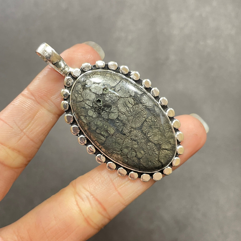Handmade Marcasite Gemstone 925 Sterling Silver Pendant