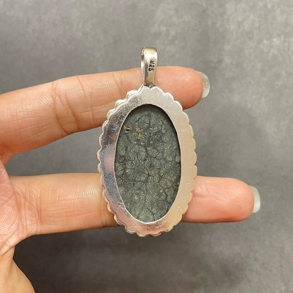 Handmade Marcasite Gemstone 925 Sterling Silver Pendant