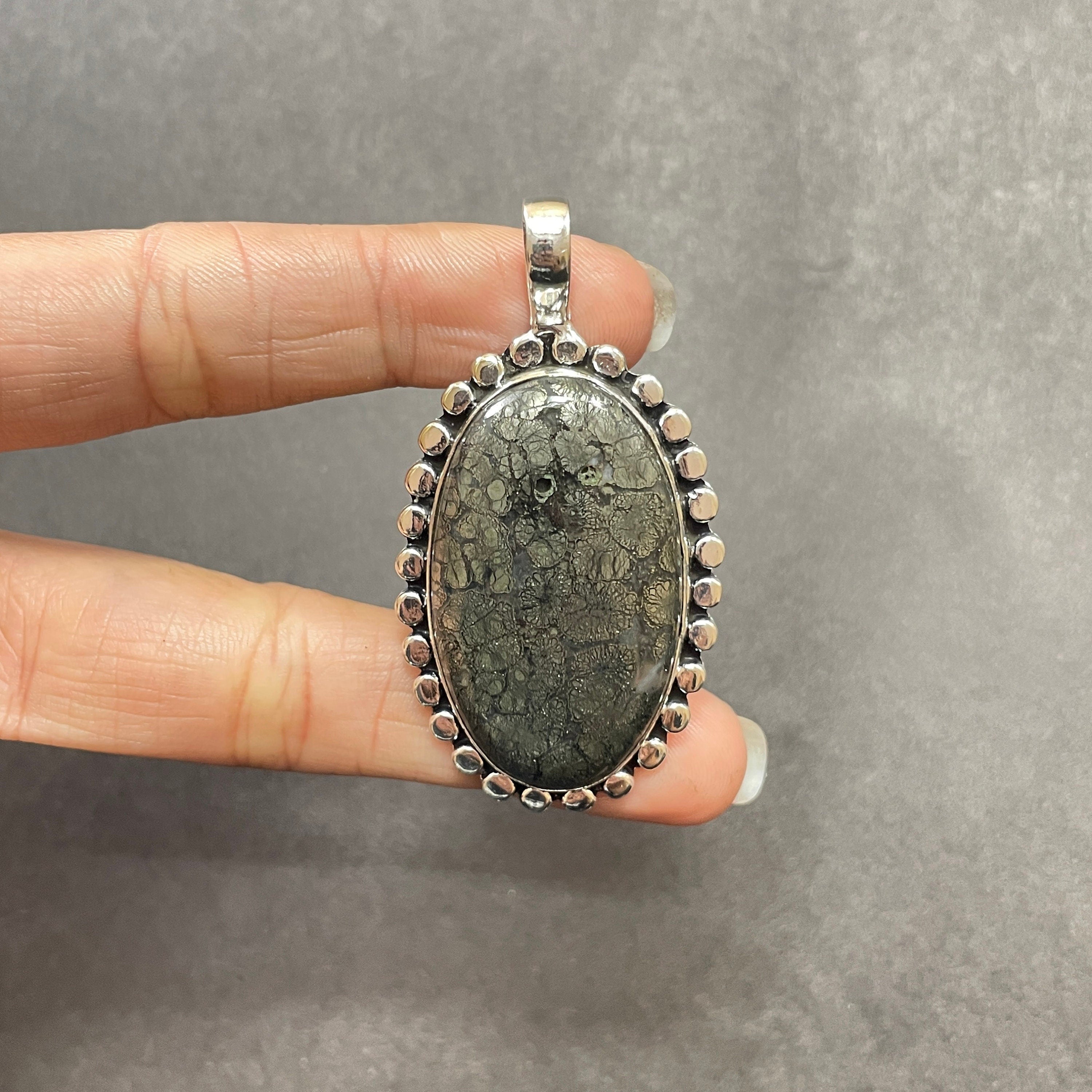 Handmade Marcasite Gemstone 925 Sterling Silver Pendant