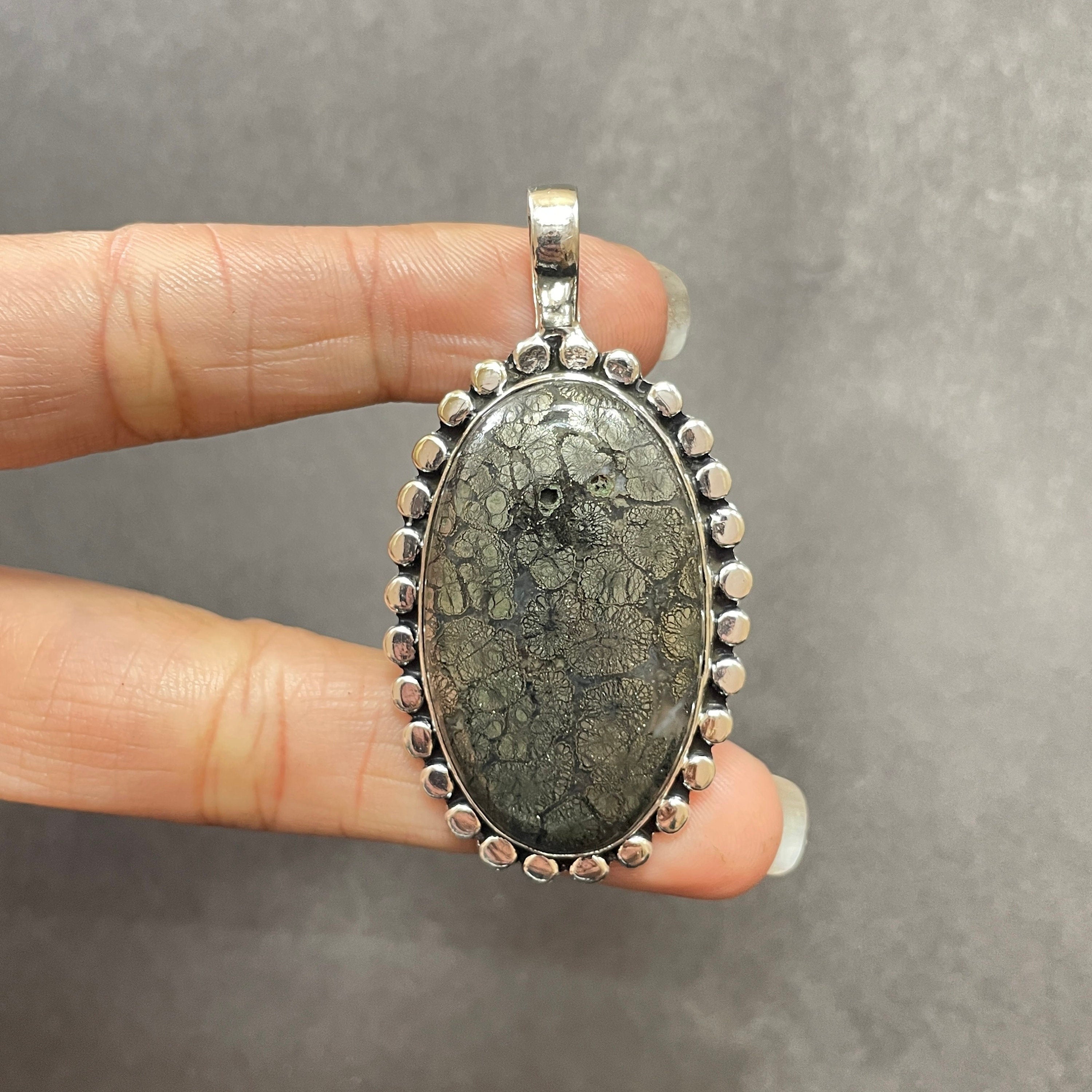 Handmade Marcasite Gemstone 925 Sterling Silver Pendant