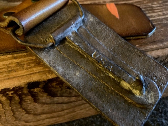 Vintage Tooled Leather Belt Wells Fargo Fish Buckle 42in