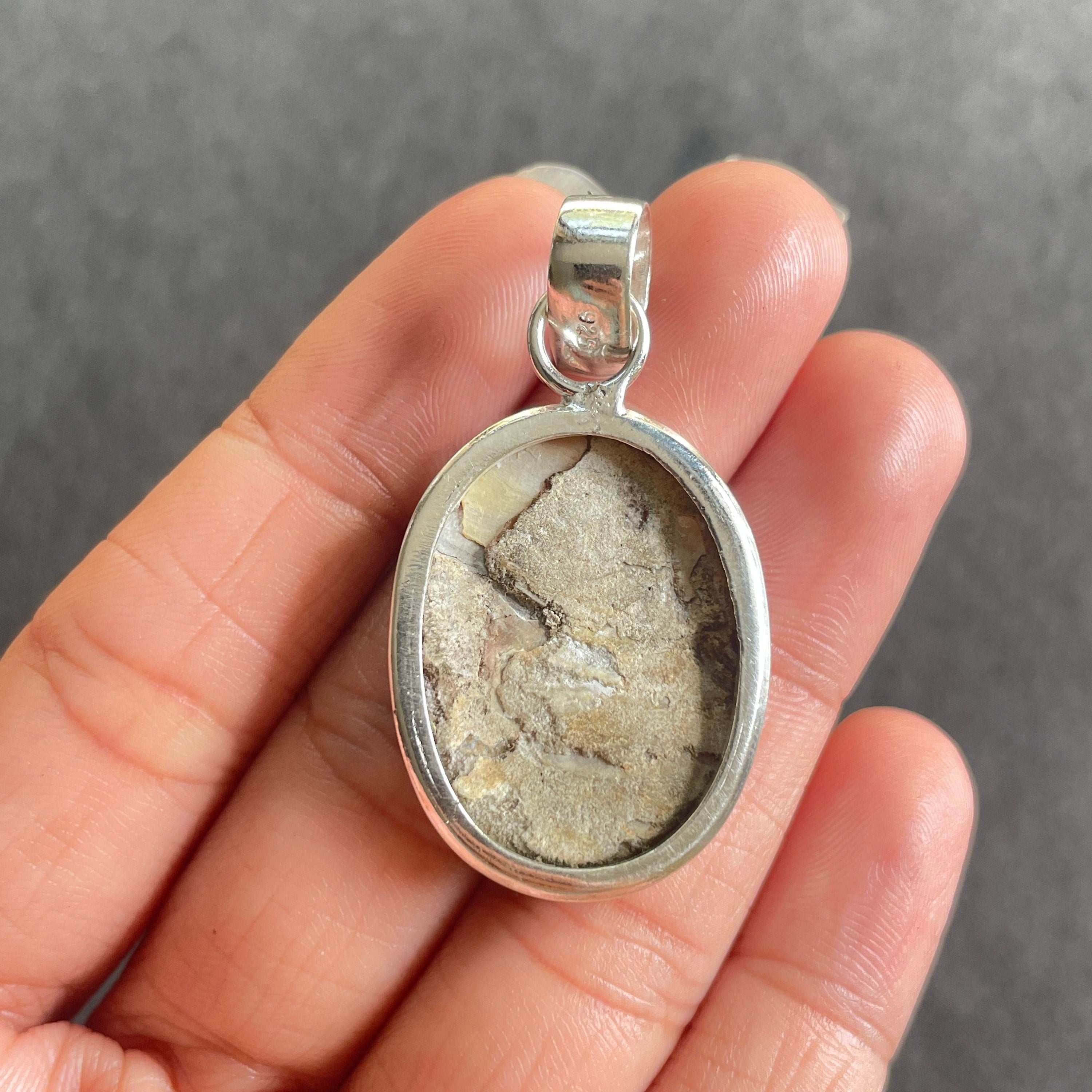 EkkJewels Mother of Pearl Pendant Necklace Handmade 925 Sterling Silver