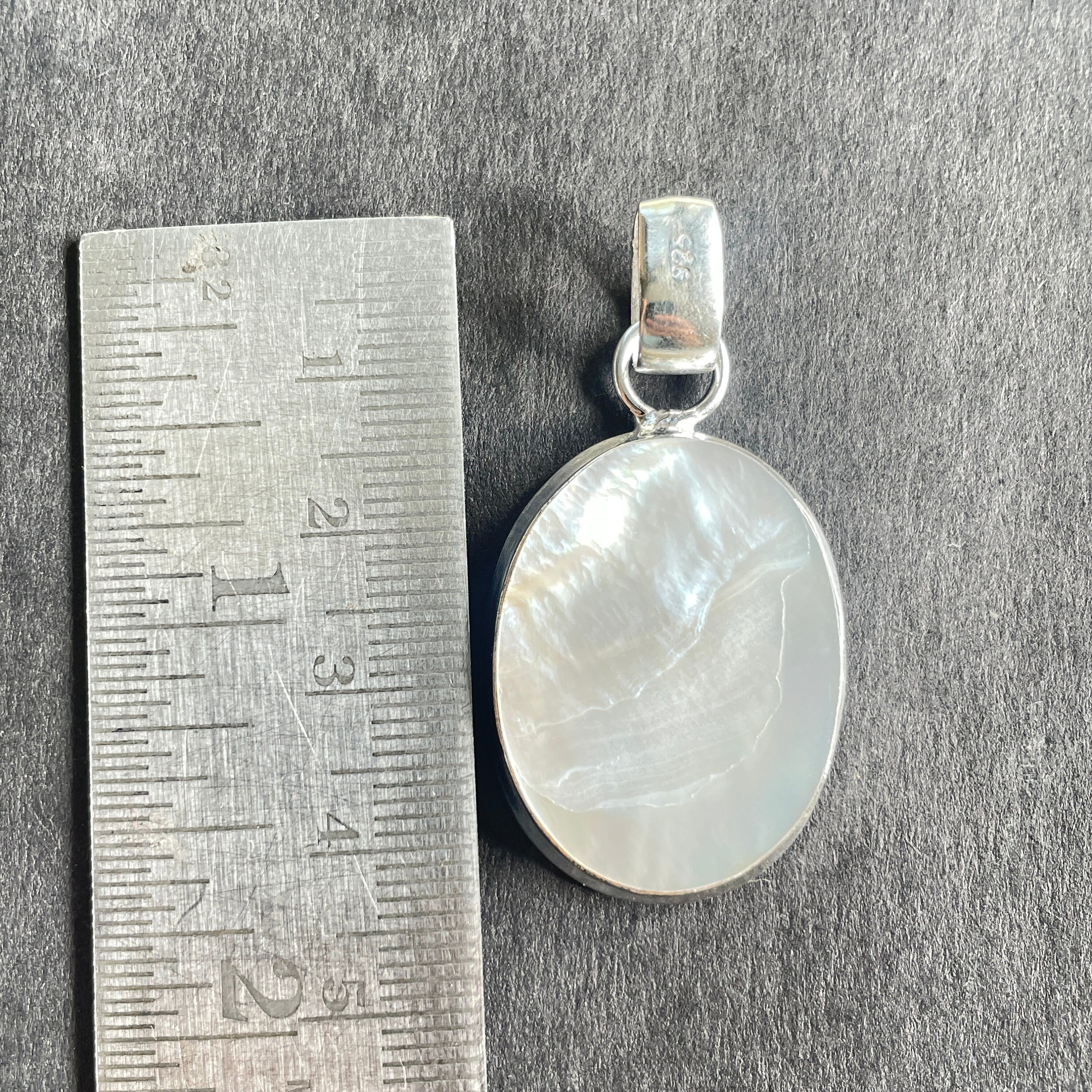 EkkJewels Mother of Pearl Pendant Necklace 925 Sterling Silver Natural Gemstone