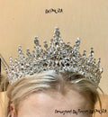 BePhoraStore Handmade Crystal Wedding Crown Silver Bridal Tiara Headpiece