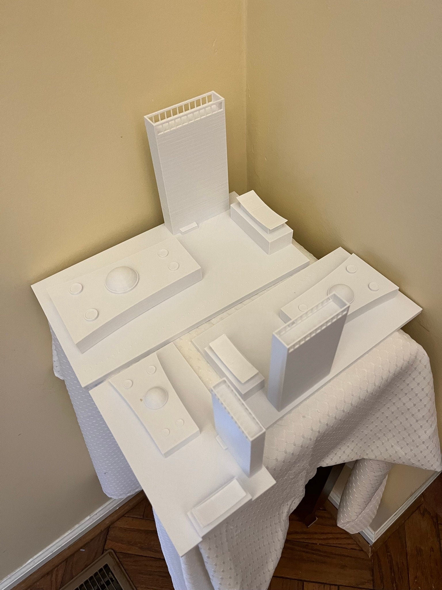 StarsoftheCity UN Headquarters Model 3D Printed PLA Statue White