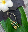 MossberryandStone Chinese Turquoise Gold Dangle Earrings Verdigris