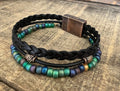 Earthy Boho Wrap Bracelet, Urban Hippie Jewelry, Easy Wrap Magnetic Clasp