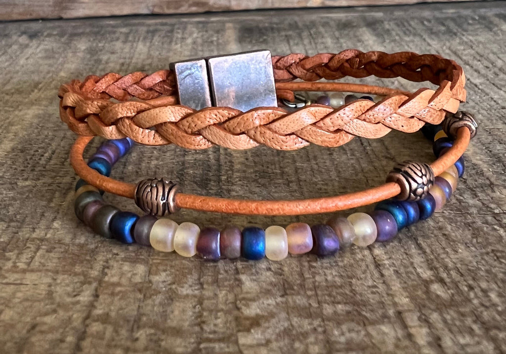 BohoWrapFrancesca Earthy Boho Wrap Bracelet Urban Hippie Magnetic Clasp
