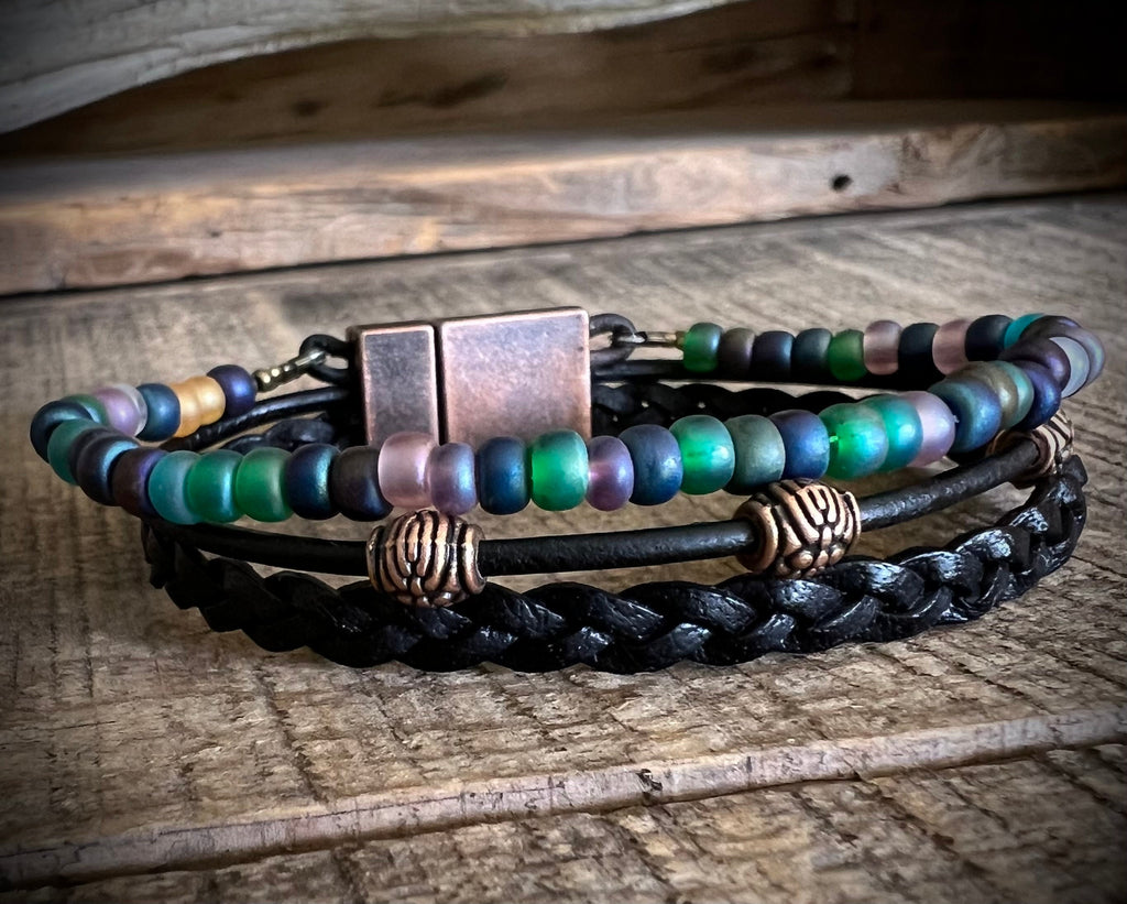 BohoWrapFrancesca Earthy Boho Wrap Bracelet with Magnetic Clasp