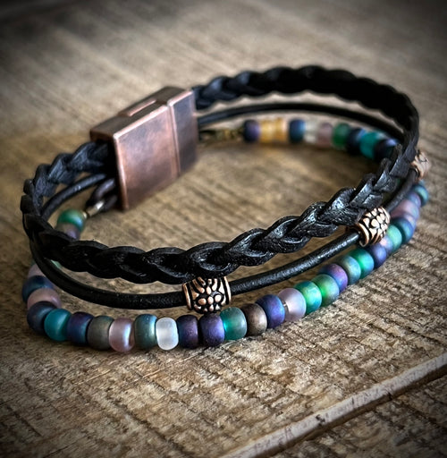 BohoWrapFrancesca Earthy Boho Wrap Bracelet with Magnetic Clasp