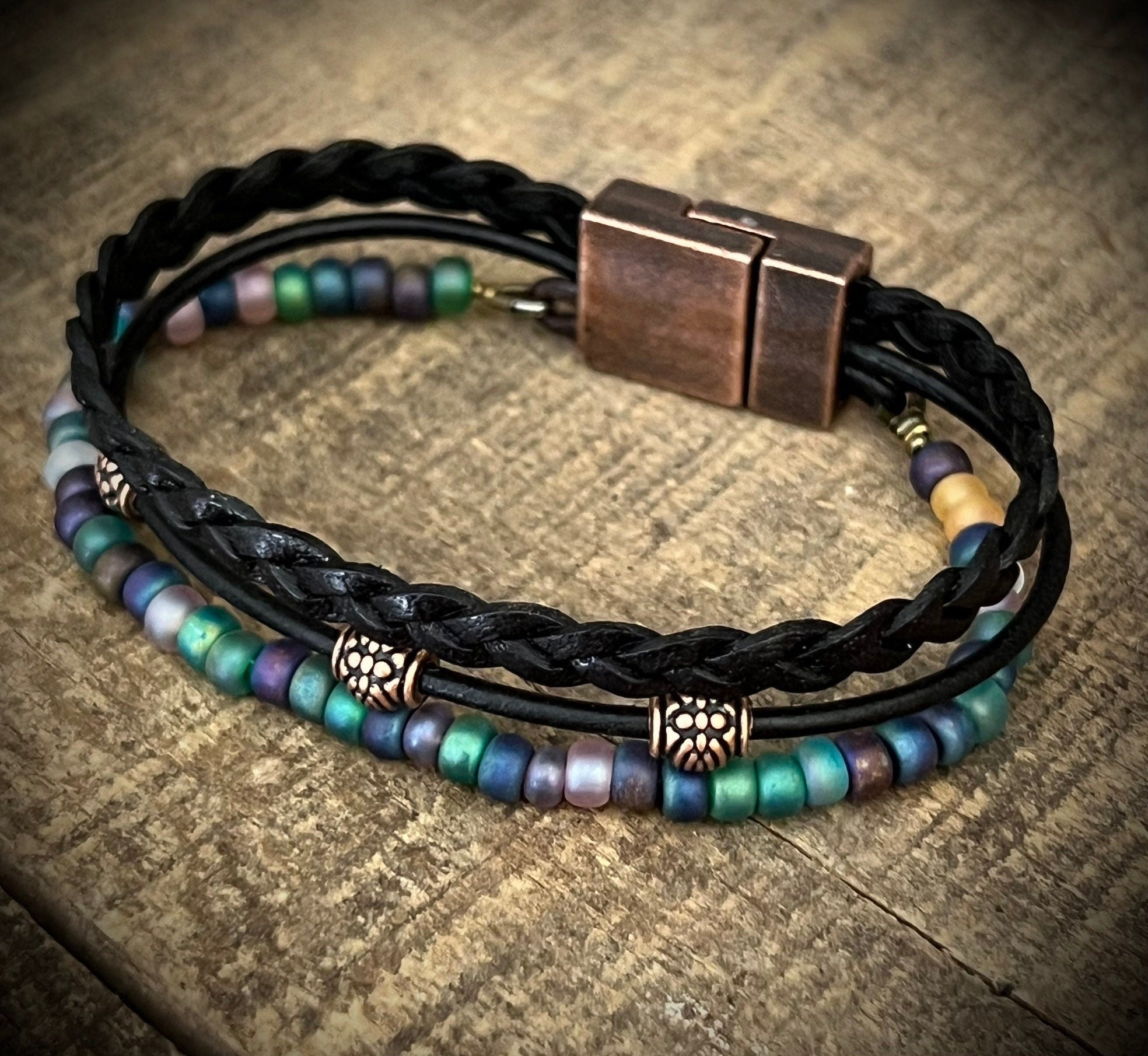 BohoWrapFrancesca Earthy Boho Wrap Bracelet with Magnetic Clasp