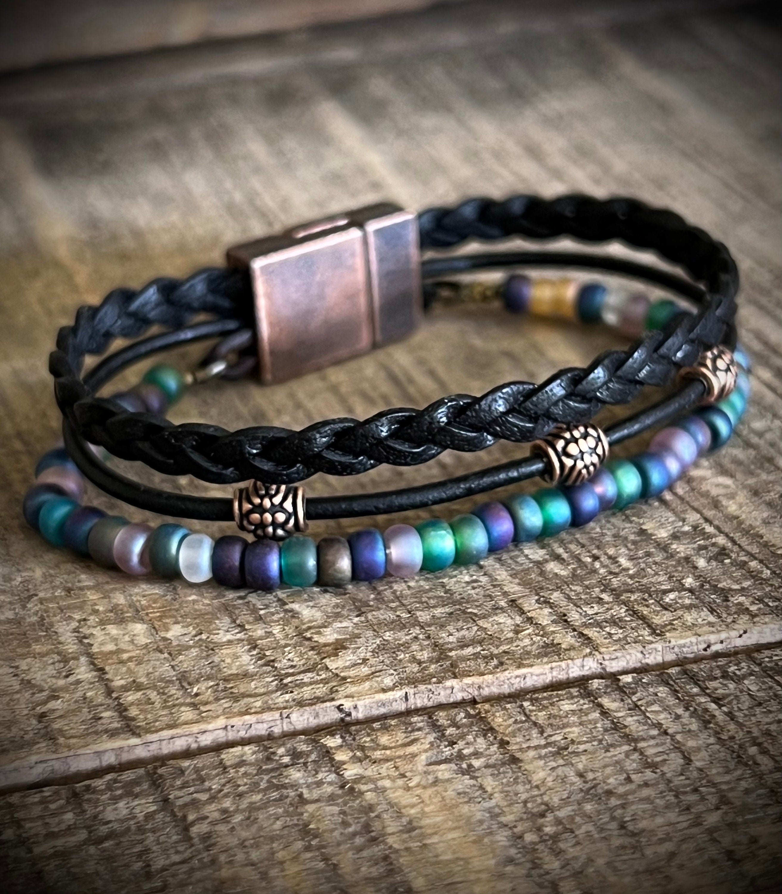 BohoWrapFrancesca Earthy Boho Wrap Bracelet with Magnetic Clasp