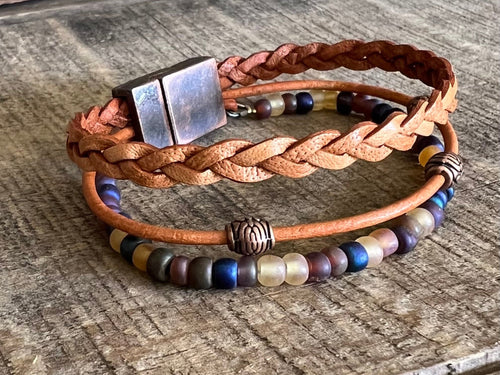 BohoWrapFrancesca Earthy Boho Wrap Bracelet Urban Hippie Magnetic Clasp