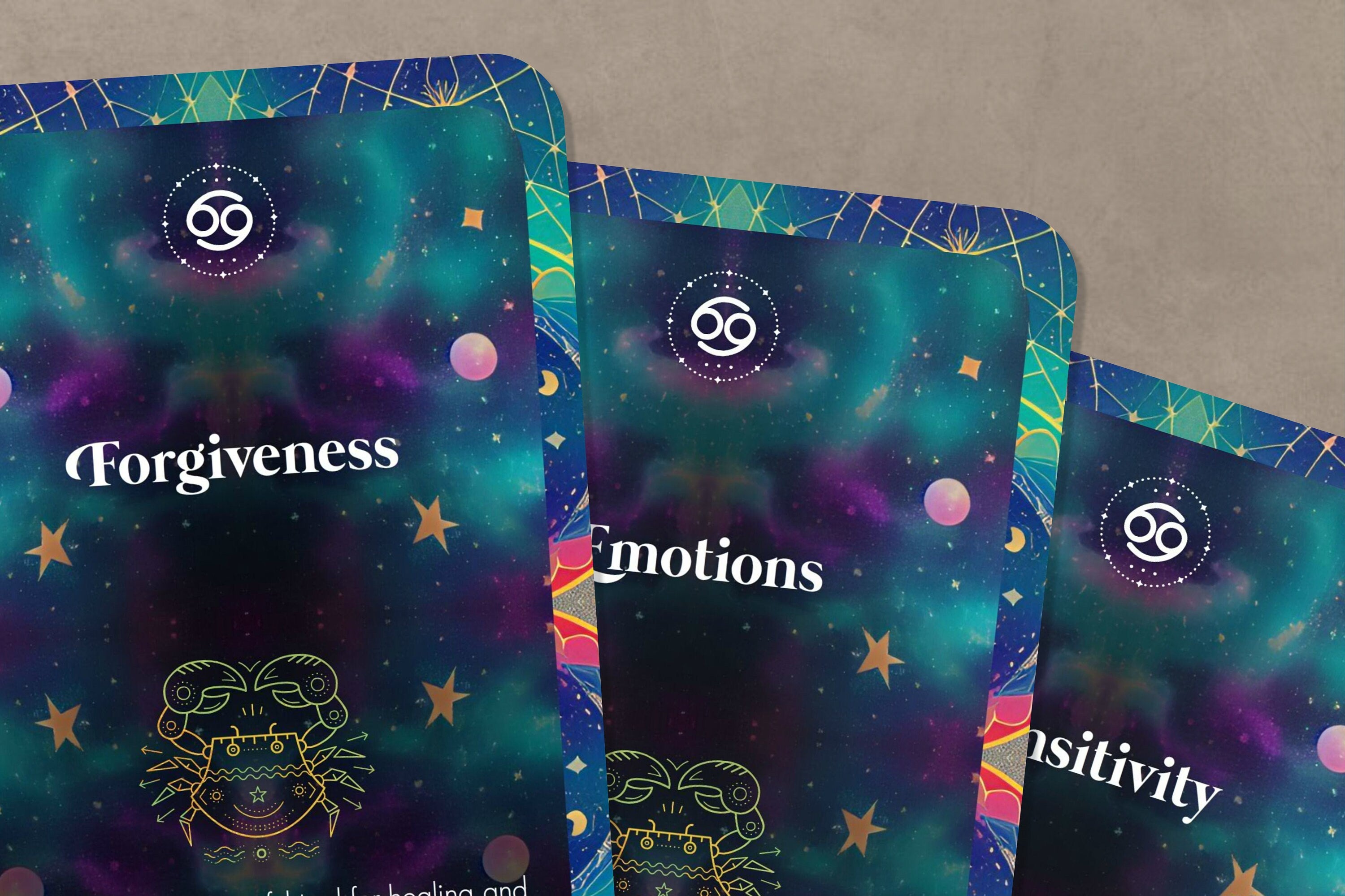 Kissesfromibiza The Oracle of Cancer Mystic Horoscope Oracle Deck 24 Cards