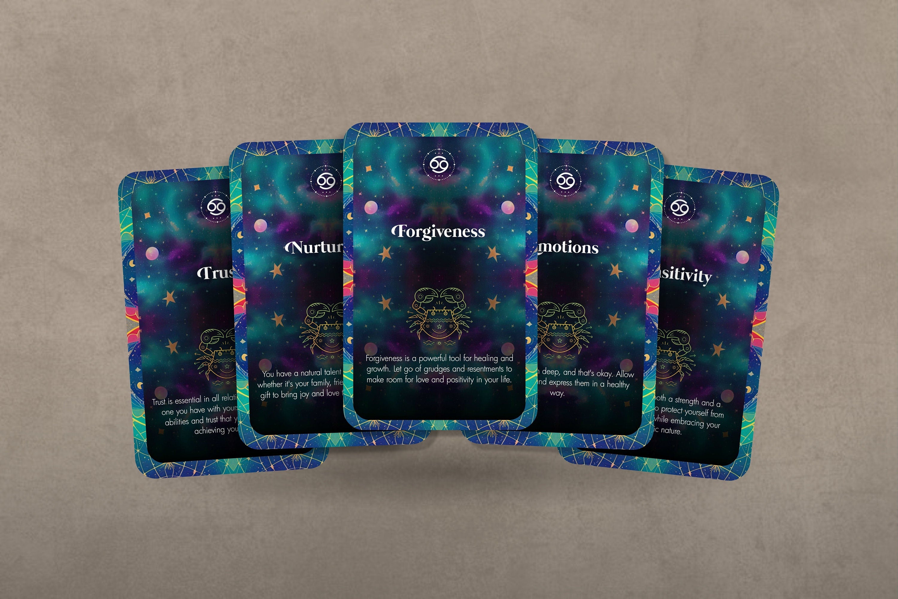 Kissesfromibiza The Oracle of Cancer Mystic Horoscope Oracle Deck 24 Cards