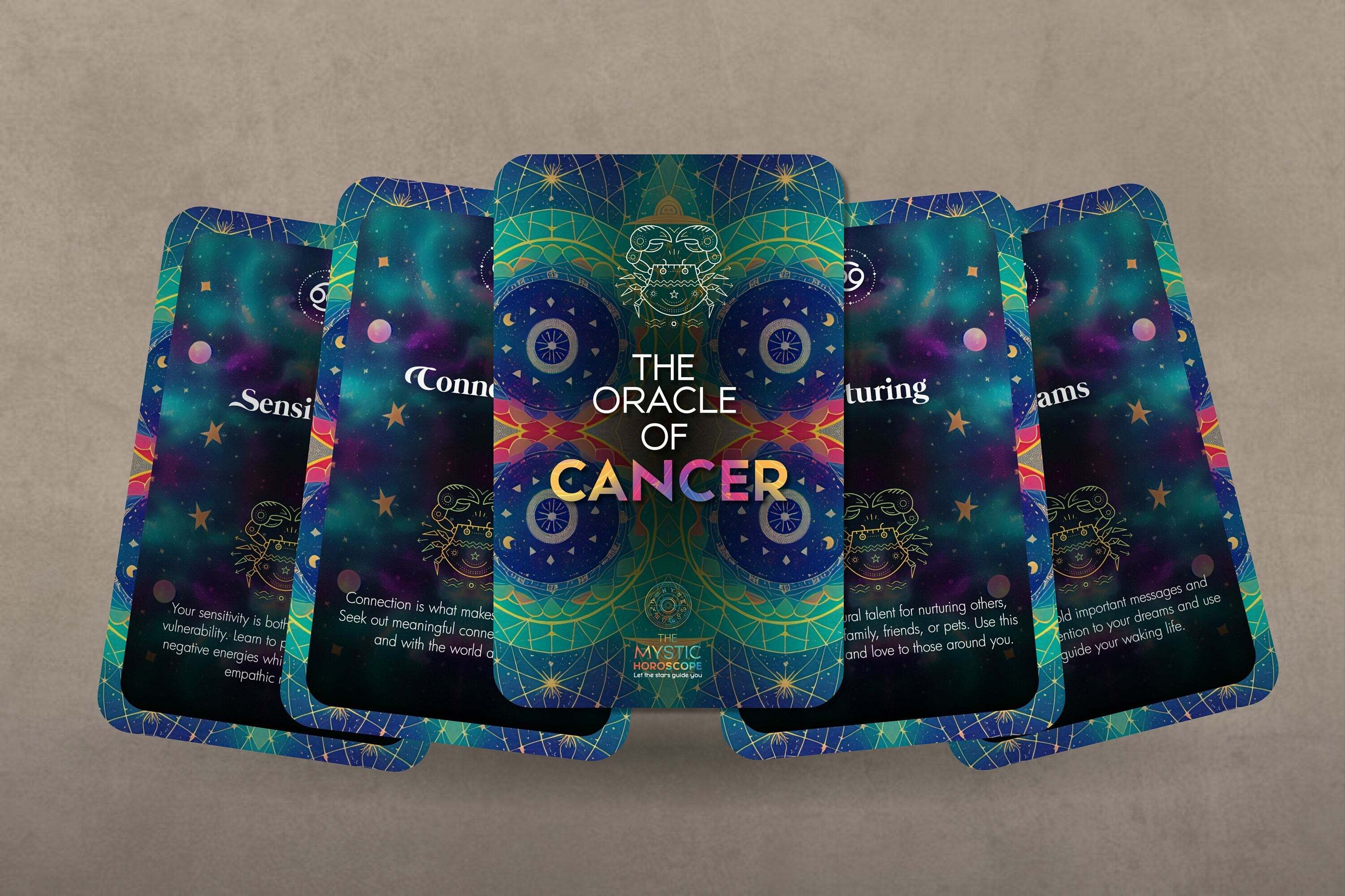 Kissesfromibiza The Oracle of Cancer Mystic Horoscope Oracle Deck 24 Cards