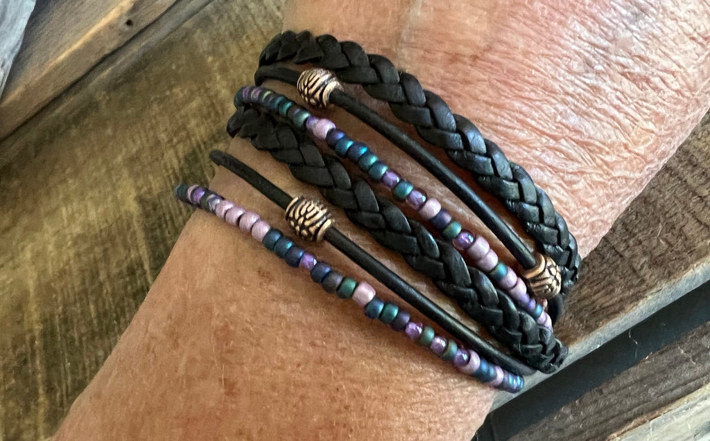 BohoWrapFrancesca Artisan Leather Wrap Bracelet Multi Layered Wanderlust