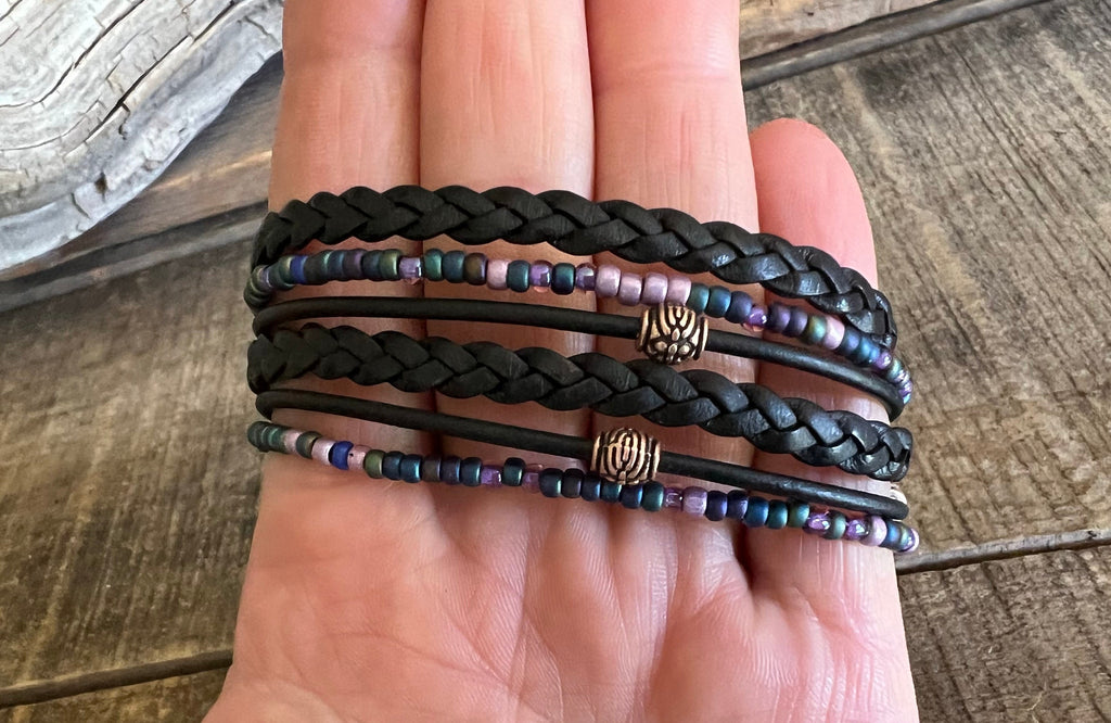 BohoWrapFrancesca Artisan Leather Wrap Bracelet Multi Layered Wanderlust