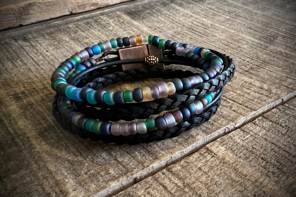 Wanderlust Multi Layered Beaded Bohemian Leather Wrap Bracelet